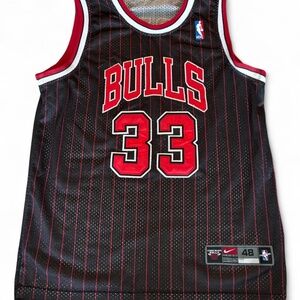 men’s authentic nike nba store scottie pippen chicago bulls black hardwood class